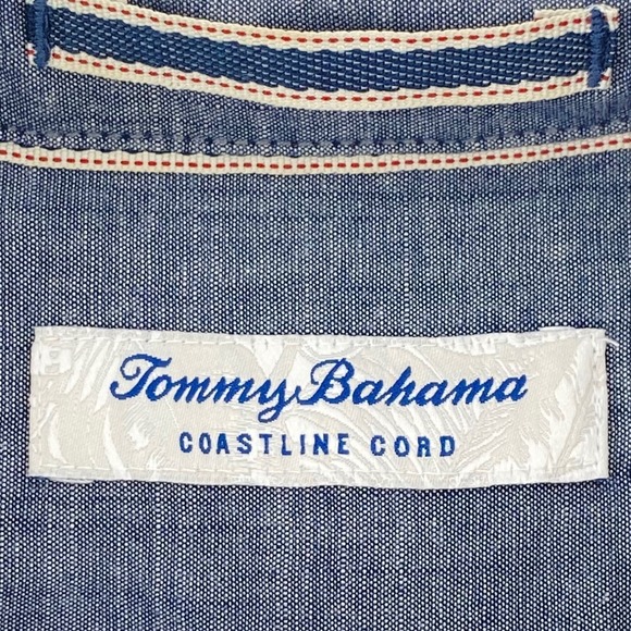 Tommy Bahama Coastline Cord Mens 2XLB Gray Long Sleeve Button Up Corduroy Shirt - Picture 4 of 8